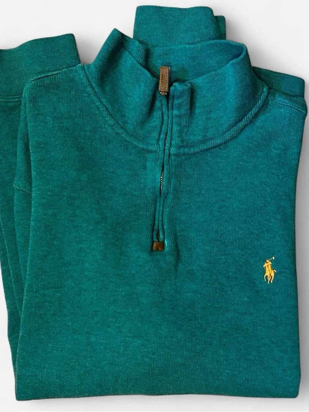 Polo by Ralph Lauren Teal Quarter-Zip Pullover XL